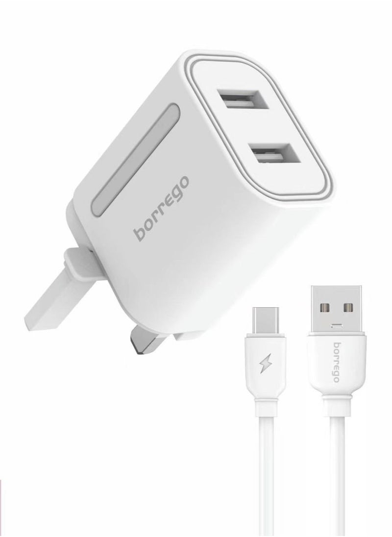 borrego PC04 Borrego Dual Port Super Fast Charging Charger With Type C Cable  - Image 1
