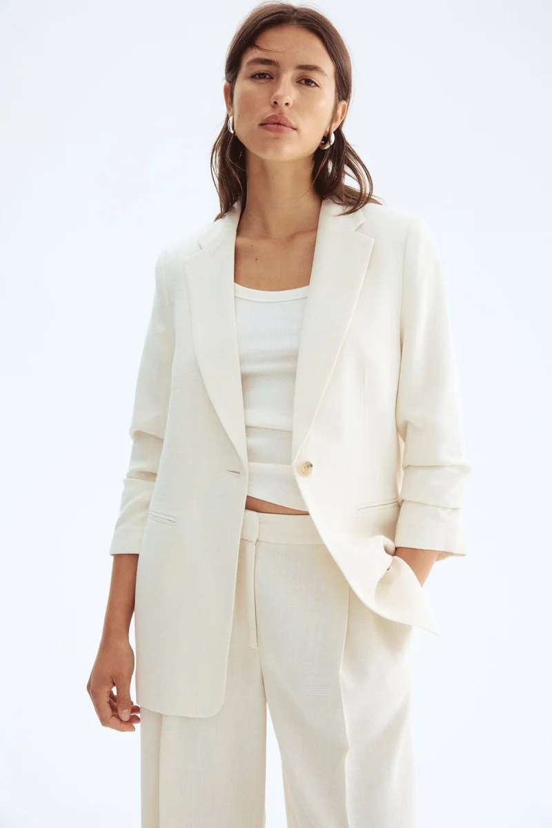 H&M Gathered-sleeve blazer