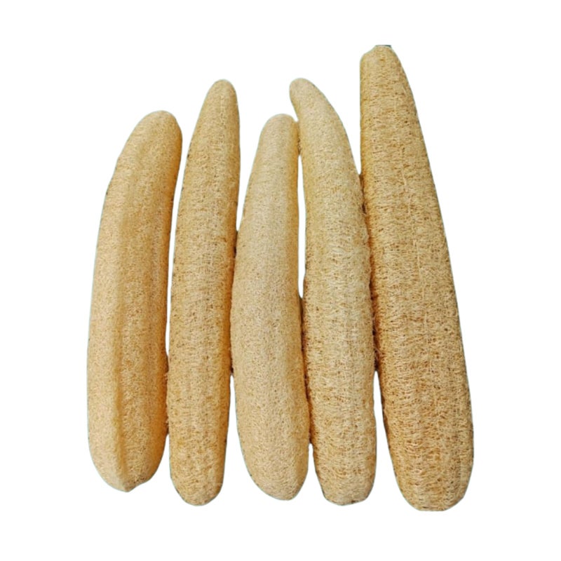 Natural loofah sponge organic bath exfoliating body scrub towel  yellow  5PC - Image 1