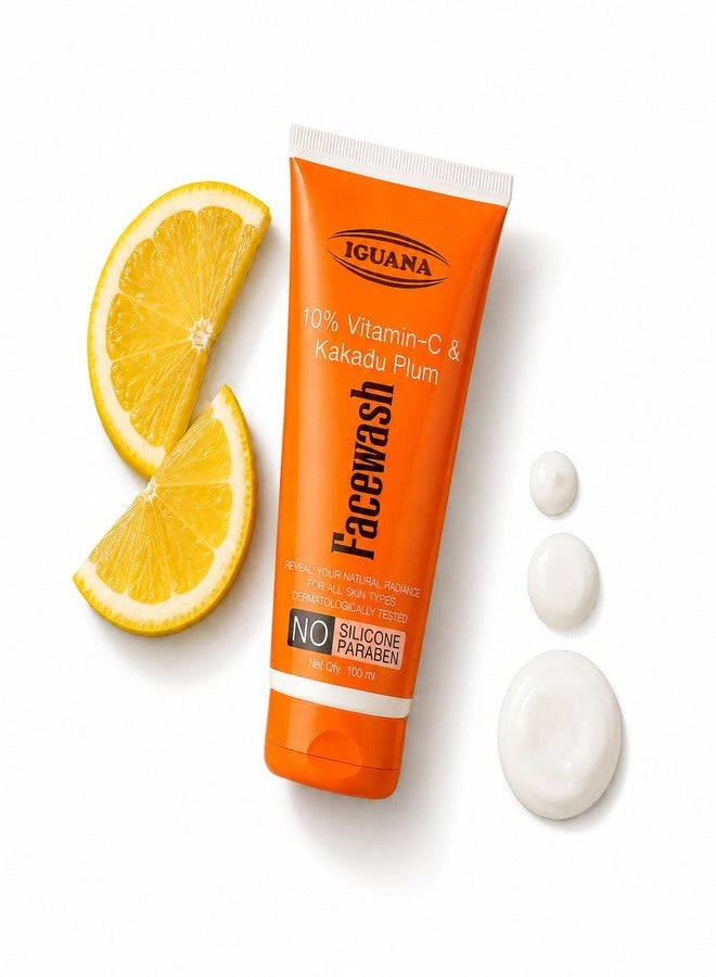 Iguana Vitamin C Face Wash for Men & Women, Brightening Face Cleanser, Deep Pore Cleansing Daily Face Wash, Helps Improve Dull & Uneven Looking Skin, Face Wash for All Skin Types, FACEWASH-VITC