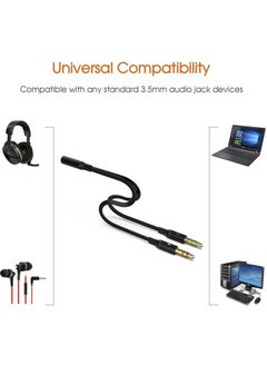 PrimeX Plus PX-8005 Single Input Headphone to Computer Connection, Headphone and Microphone Splitter, 1 Female 2 Male 3.5mm Jack Microphone Headphone Splitter, Converter  - Image 2