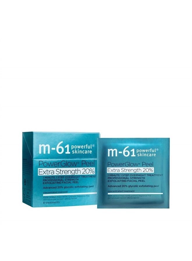 M-61 PowerGlow® Peel Extra Strength 20% - 8 Treatments - 1 minute, 1 step advanced 20% glycolic overnight exfoliating glow peel … - Image 1