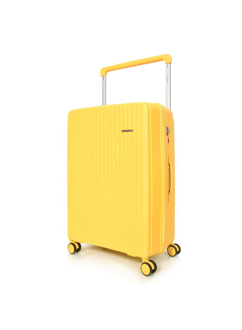 MORANO 3-Piece Polypropylene Luggage Set – Shatter-Resistant Hard Shell Suitcases (28”/24”/20”) – Yellow - Image 4