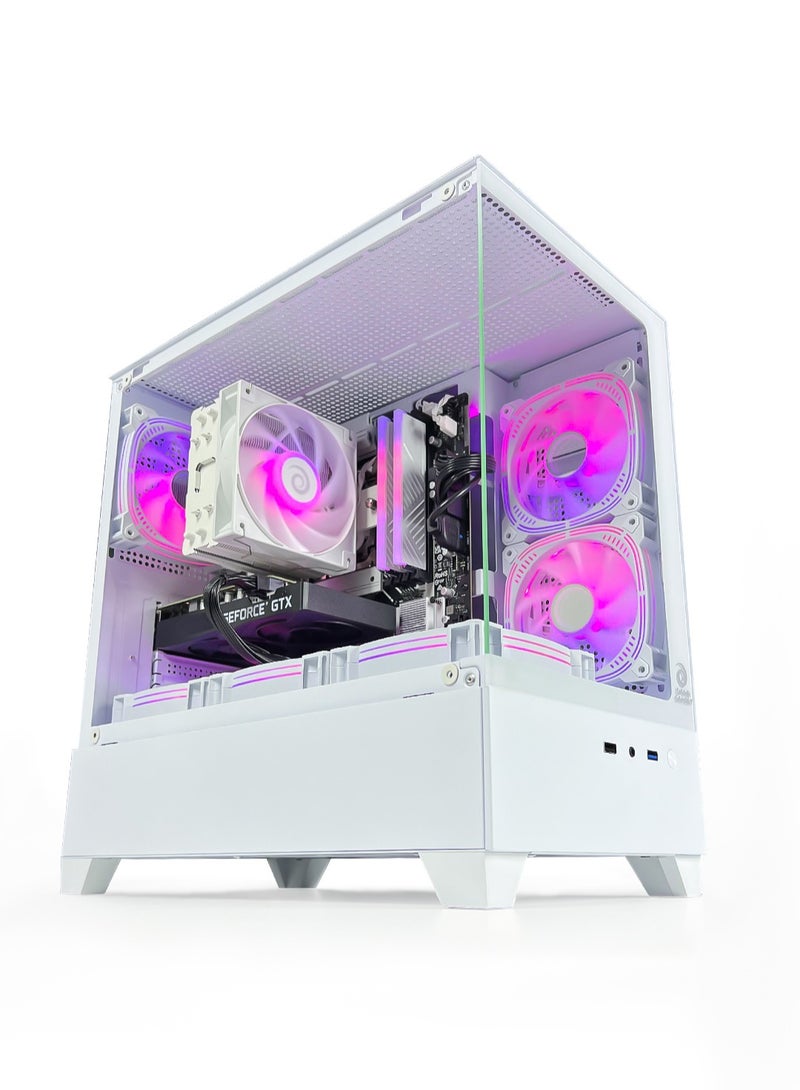Game Sekret Nova Skye Gaming PC - Intel Core i5-12400F Processor | NVIDIA RTX 4060 8GB GPU | 16GB DDR4 RAM | 1TB M.2 NVMe SSD + 4TB HDD | ARGB Air Cooler | WiFi + Bluetooth Ready | Windows 11 Pro | Game Sekret Desktop Computer Tower (White)  - Image 1