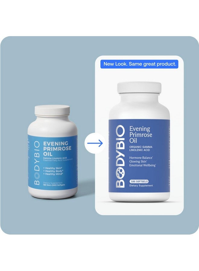 BodyBio Evening Primrose Oil - Natural Gamma Linolenic Acid for Healthy Skin & Hormone Balance - Non-GMO, Cold Pressed, 180 softgels - Image 5