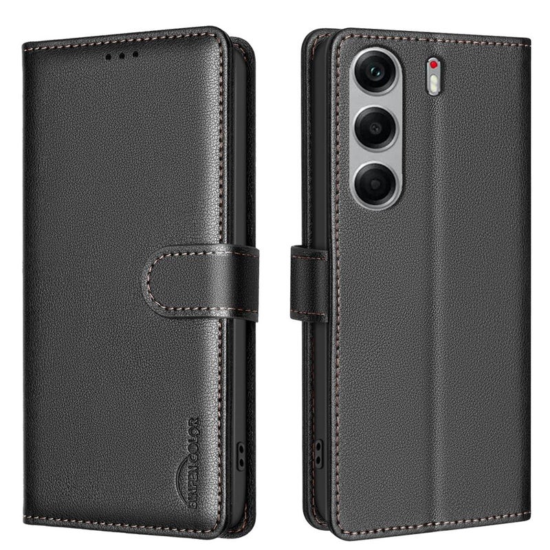 HuHa Case Cover For Tecno Camon 40 Pro 5G Litchi Texture RFID Anti-theft Leather Phone Case(Black) - Image 1