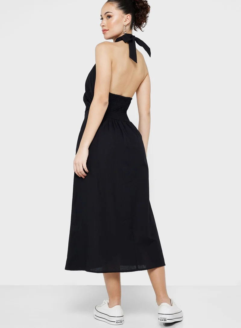 River Island Petite Halter Neck Cut Out Dress