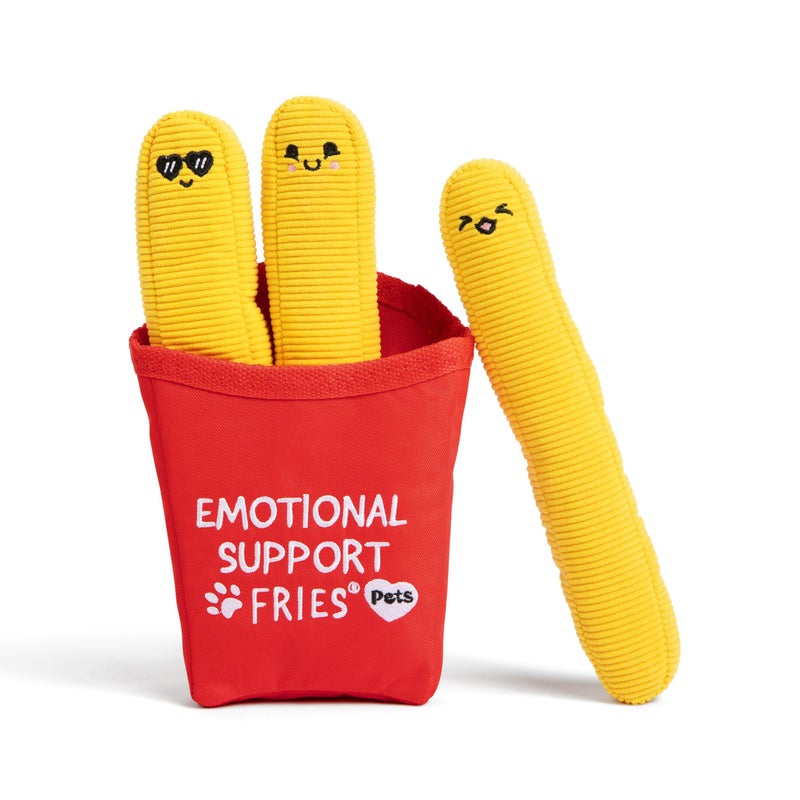 WHAT DO YOU MEME? Emotional Support Pet Fries by Relatable, Cuddly Dog Toys and Puppy Essentials, Great Gift Ideas for Your Furry Friend, Includes 3 Toys - Image 1
