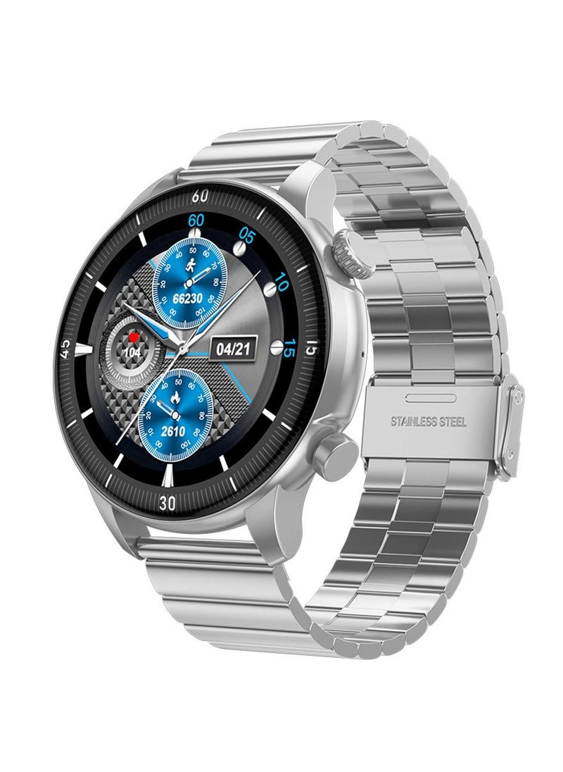 Telzeal Telzeal T1 1.5 Inch AMOLED Display Smart Watch With IP67 Waterproof and 4 Pair Strap (Silver)  - Image 1