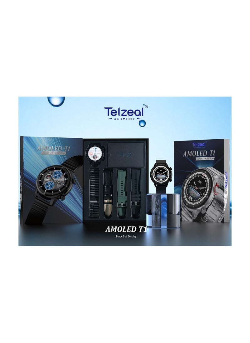 Telzeal Telzeal T1 1.5 Inch AMOLED Display Smart Watch With IP67 Waterproof and 4 Pair Strap (Silver)  - Image 3