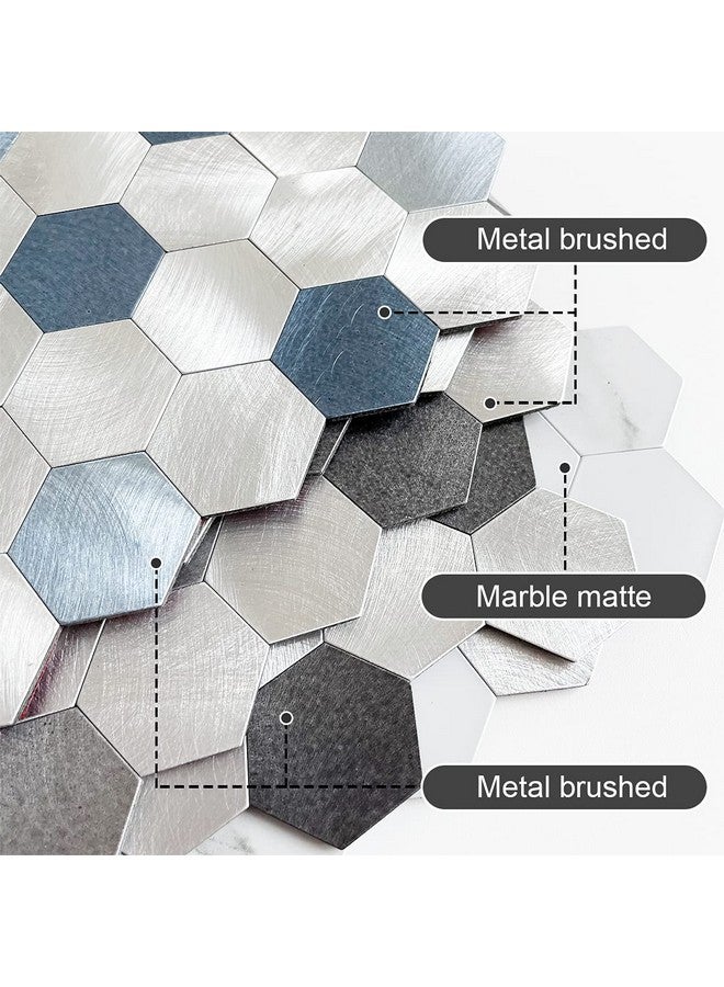 Benice BeNice Peel and Stick Backsplash for Kitchen Hexagon Tiles,Adhesive Backsplash for Kitchen Adhesive Wall Tiles Peel and Stick Metal Tile 3D Tile Stickers 10pcs Blue  - Image 2