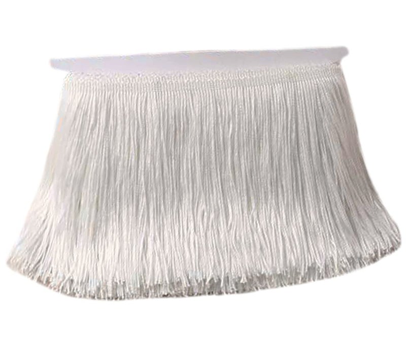 Lauthen.S 10 Yards of 6" Chainette Fringe Trim Tassel Sewing Trim for DIY Craft Latin Dress Lamp Shade Decoration White - Image 1
