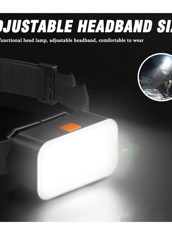 1pack Mini LED Headlamp USB Rechargeable Adjustable Headlight Multiple Modes For Hiking Fishing - Image 3