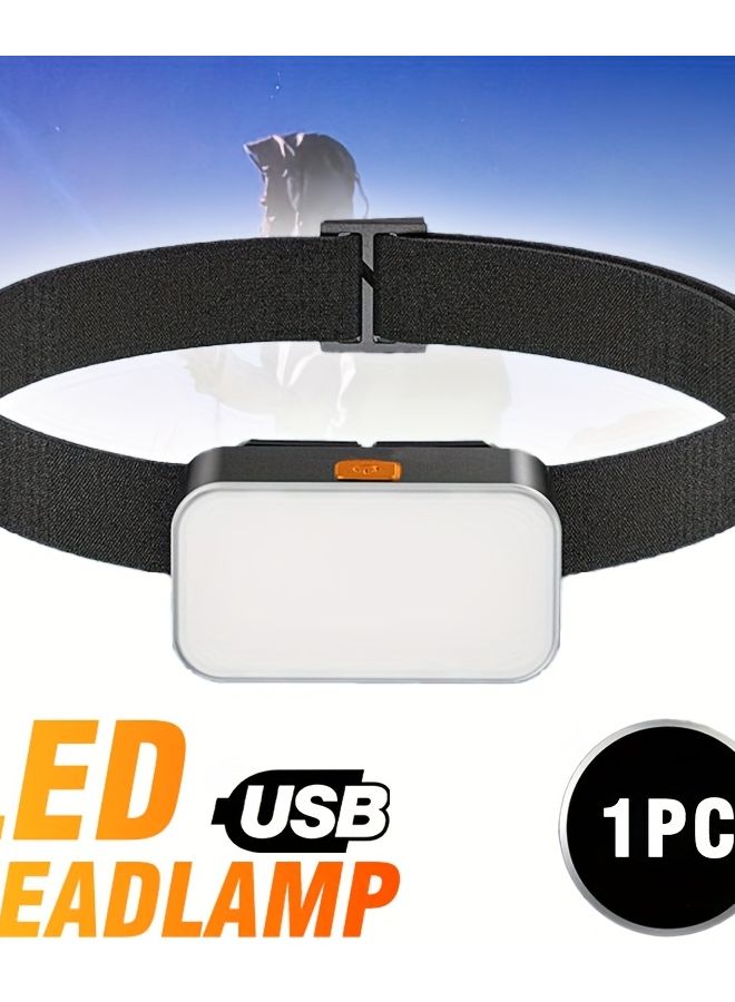 1pack Mini LED Headlamp USB Rechargeable Adjustable Headlight Multiple Modes For Hiking Fishing - Image 1