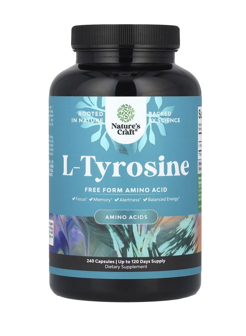 Nature's Craft L-Tyrosine, 240 Capsules (500 mg per Capsule)