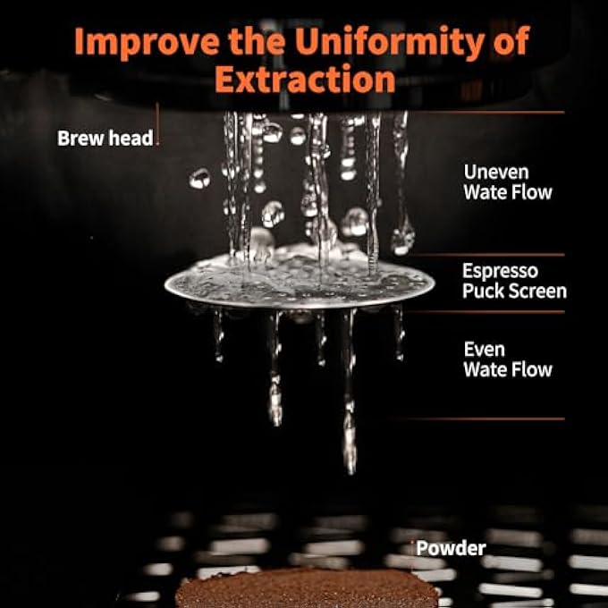 ام اتش دابيلو - ثري بومبار فلتر قهوة إسبريسو معدني قابل لإعادة الاستخدام، مقاس 585 مم، لمرشح قهوة إسبريسو، مقاس 58 مم، وسُمك 0.8 مم، ومطلي بالتيتانيوم، لون أسود Fg5588Os - Image 3