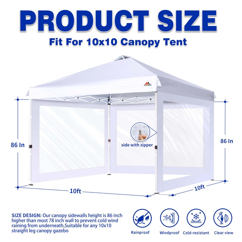 SCOCANOPY Clear Window Sidewall for 10x10 Canopy Frame, 3 Pack Sunwalls Only,(Beige) - Image 2