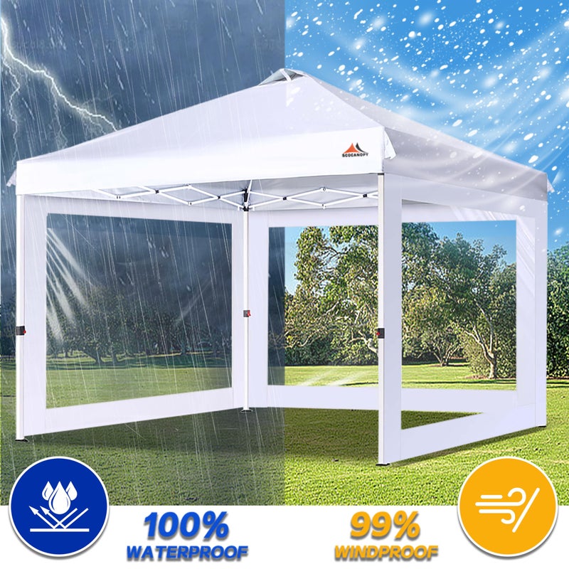 SCOCANOPY Clear Window Sidewall for 10x10 Canopy Frame, 3 Pack Sunwalls Only,(Beige) - Image 5