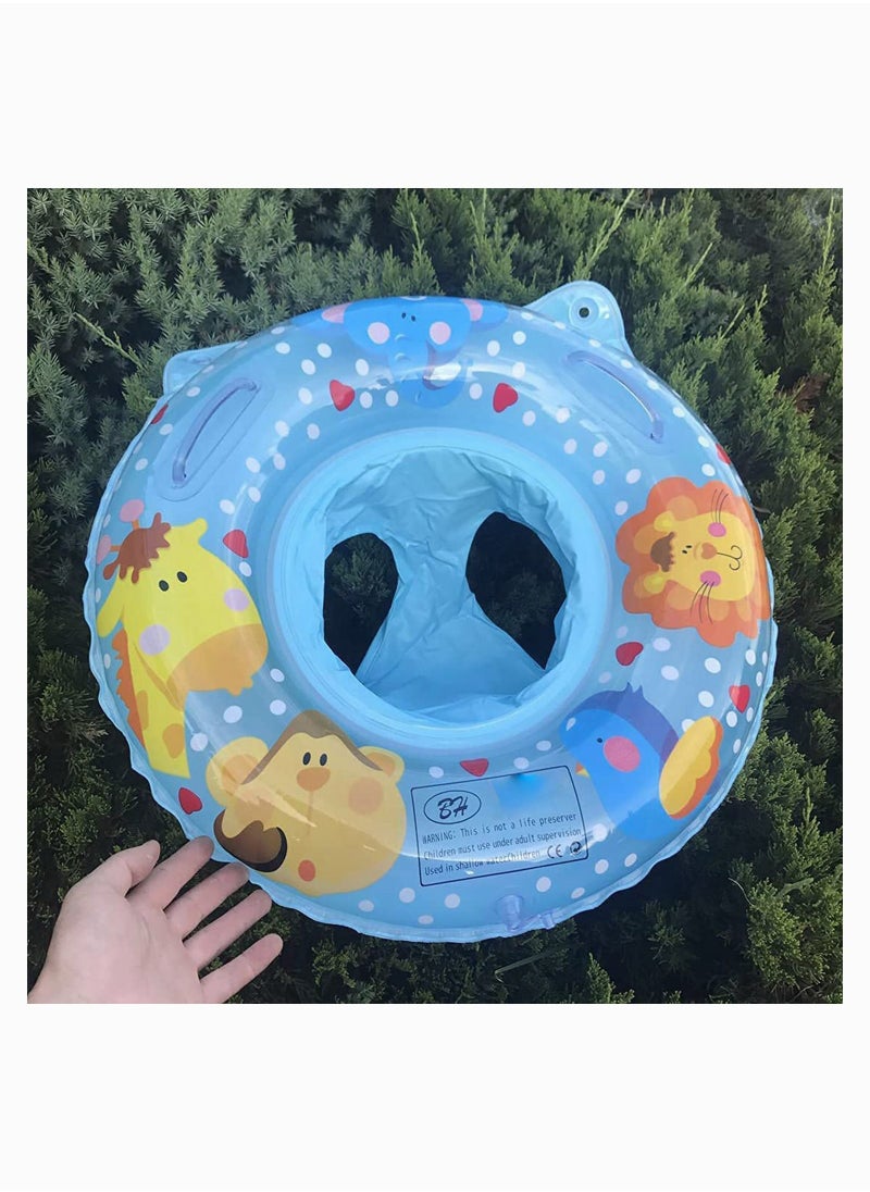 Y&D Baby Swimming Ring Floats with Safety Seat Double Airbag Swim Rings for Babies Kids Float Pool Training Aid PVC Toddlers of 6-36 Months (Blue)  - Image 5