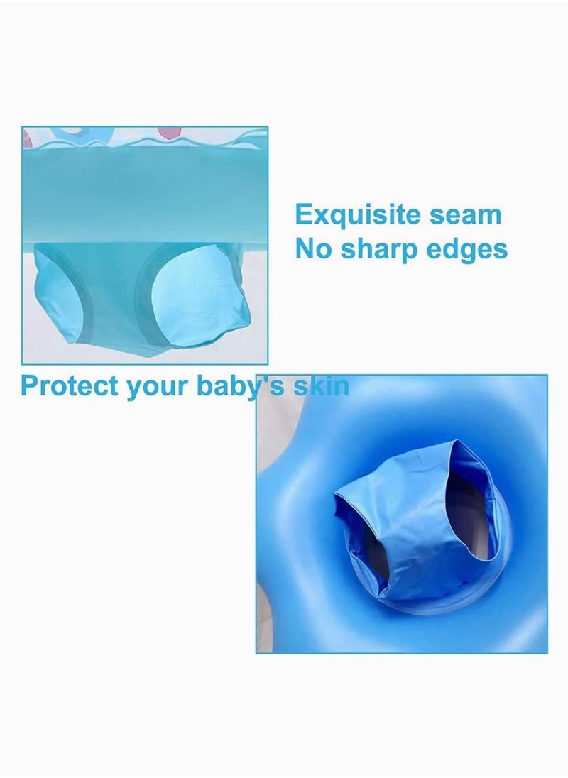 Y&D Baby Swimming Ring Floats with Safety Seat Double Airbag Swim Rings for Babies Kids Float Pool Training Aid PVC Toddlers of 6-36 Months (Blue)  - Image 4