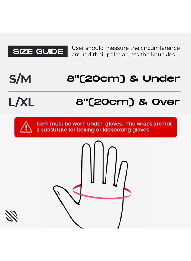 Sanabul  Gel Hand Wraps for Boxing Gloves | MMA Muay Thai Kick Boxing Quick Wraps for Men & Women | Inner Boxing Hand Wrap for Gloves | Padded Knuckle Wrist Wrap (Black/White)- Large - Image 5