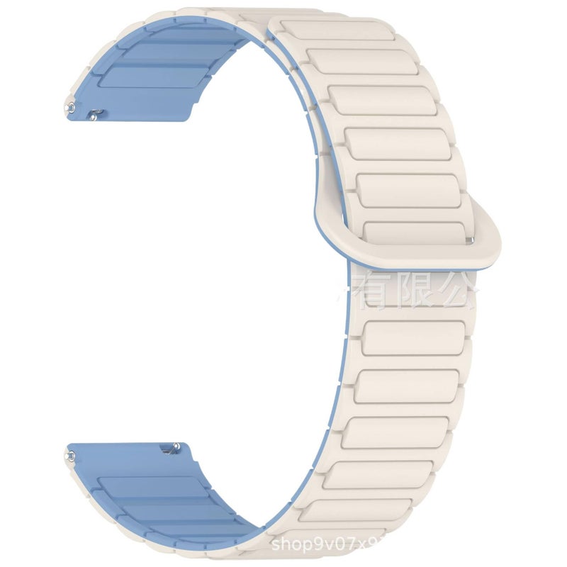 سوار ساعة ذكية باللون أبيض قابل للتعديل رياضي من السيليكون متوافق مع Samsung Galaxy Watch 7 بملاءمة قابلة للتعديل وحزام ناعم للاستبدال اليومي لترتيب الأغراض للاستخدام العملي - Image 1