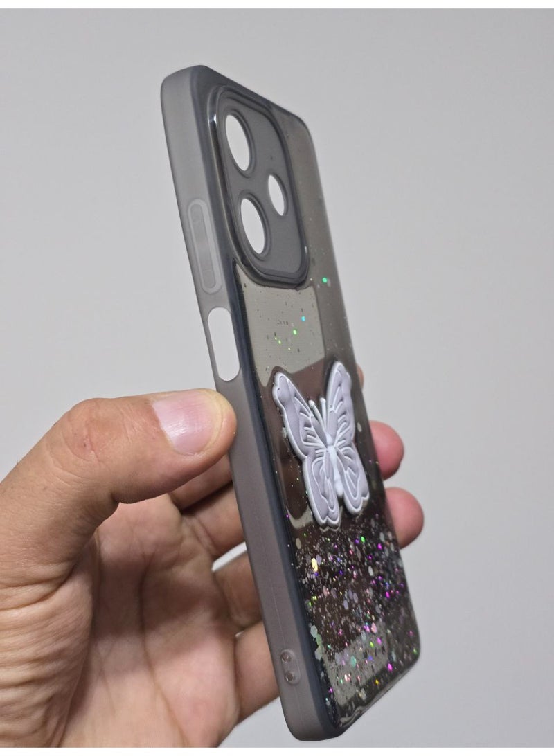 غطاء خلفي عليه فراشة متوافق مع هاتف اوبو A3X / A3 - Image 2