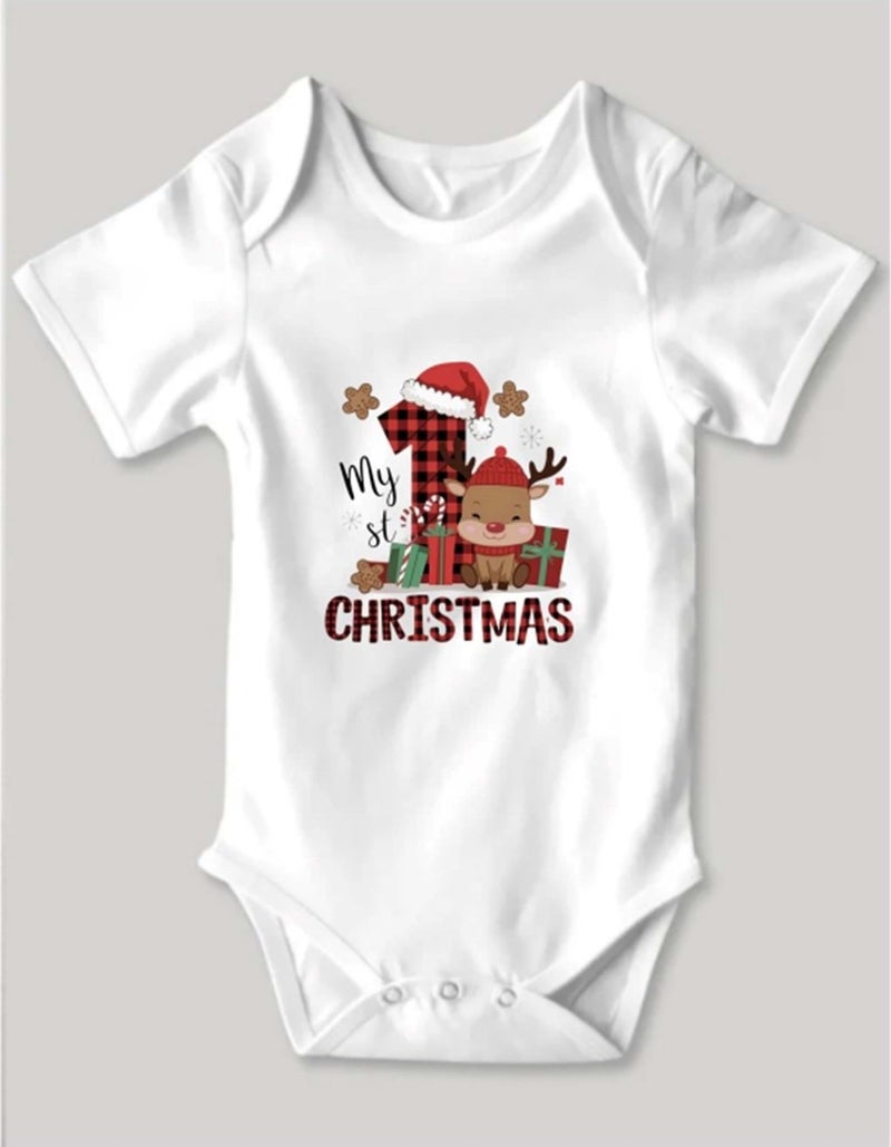 Hena Christmas Miracle! Special Design Baby Bodysuit White 