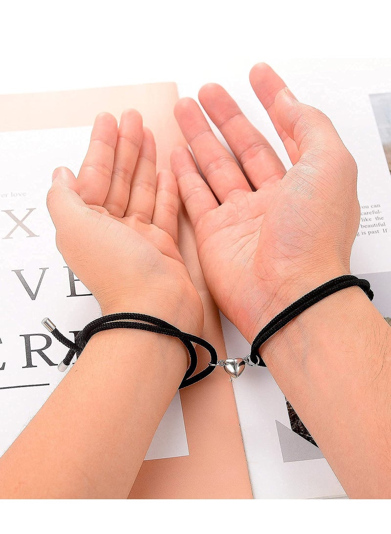 SYOSI طقم أساور مغناطيسية مكون من قطعتين من المجوهرات التي تحمل عهود الحب الأبدي، هدايا من المجوهرات التي تجذب الشمس والقمر، سوار متطابق هدية للزوجين والصديقين والنساء والرجال والصديقات - Image 3