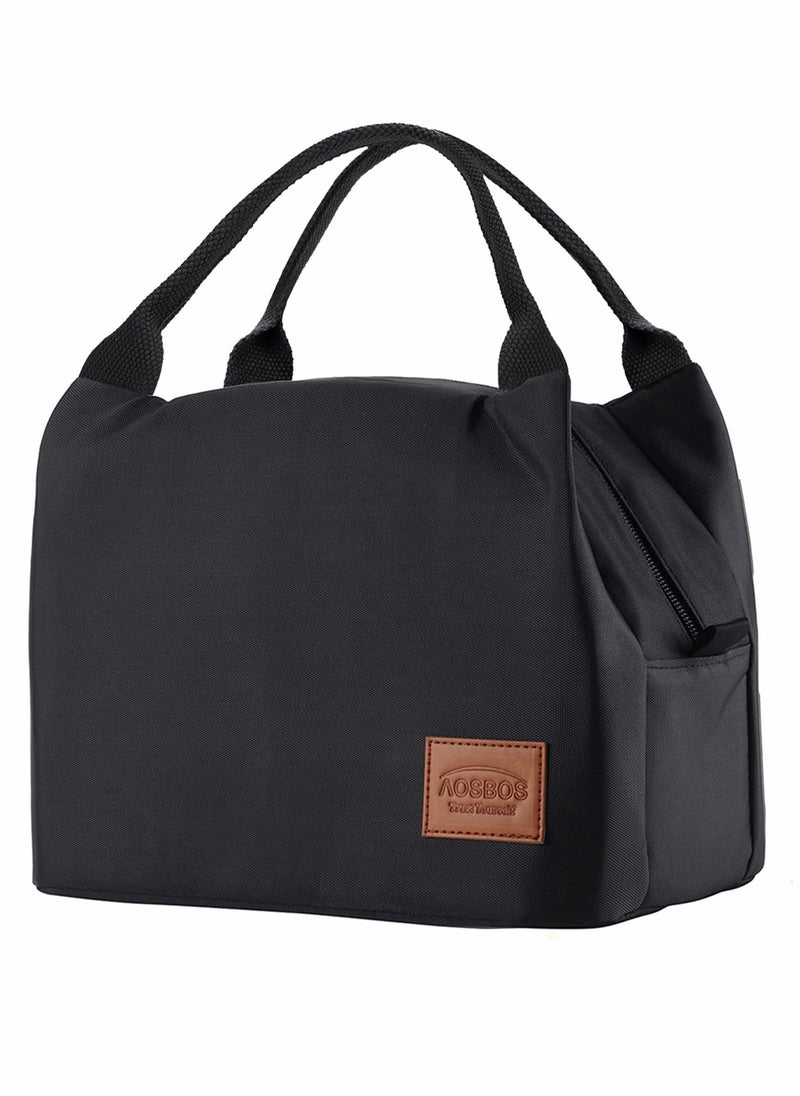 Generic Lunch Bag Bento Bag, Insulated Lunch Box Men Adult Lunchbox Lunch Tote Reusable Meal Prep Container Bag Bento Box Cooler Bag for Students Ladies Men Picnic Work Outdoor Office (Black)  - Image 1