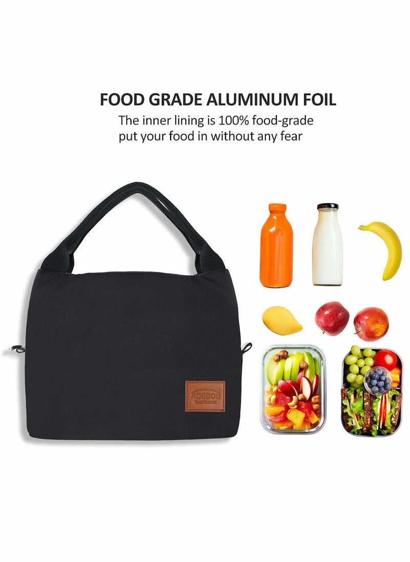 Generic Lunch Bag Bento Bag, Insulated Lunch Box Men Adult Lunchbox Lunch Tote Reusable Meal Prep Container Bag Bento Box Cooler Bag for Students Ladies Men Picnic Work Outdoor Office (Black)  - Image 4