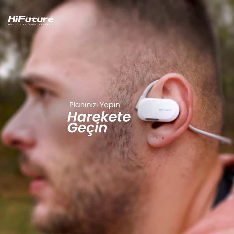 HiFuture FutureMate Open-Ear Wireless Headphones – Gray | Bluetooth 5.3, Dual Mic ENC, 8H Playtime, IPX5 Waterproof, Secure Fit, Open-Ear Comfort - Image 5