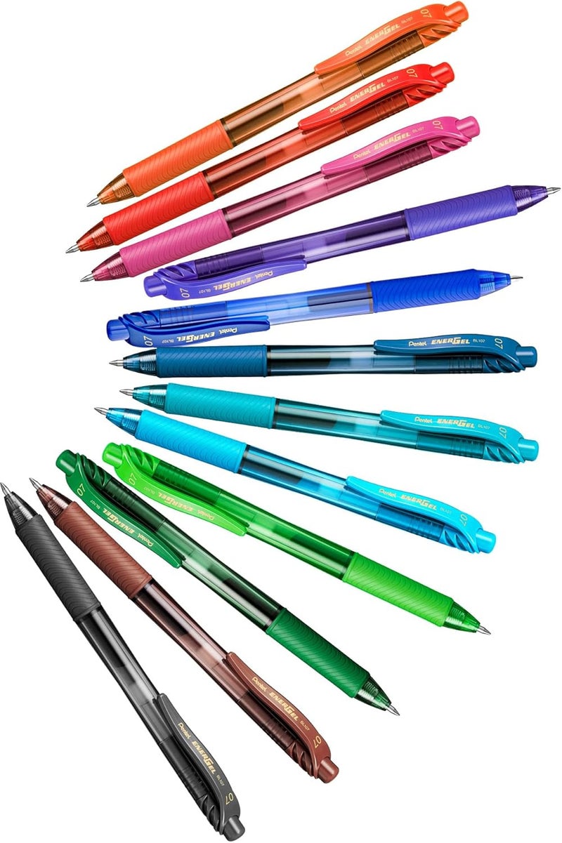 Pentel Bl107C Energel X Roller Ball Retractable Gel Pen, Blue Ink, Medium, (Bl107-C) (Pack of 5) - Image 4