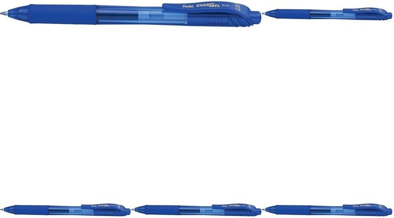 Pentel Bl107C Energel X Roller Ball Retractable Gel Pen, Blue Ink, Medium, (Bl107-C) (Pack of 5) - Image 1