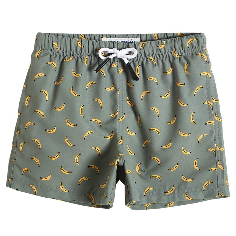 maamgic Boys Swim Trunks Toddler Swim Shorts Little Boys Bathing Suit Swimsuit Toddler Boy Swimwear,Banana-Matcha Green,4 T - Image 1