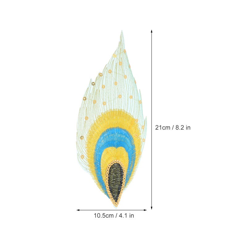 Handmade Embroidered Peacock Sew On Patches 5 Pairs Fabric Appliques For Clothing Decoration - Image 3