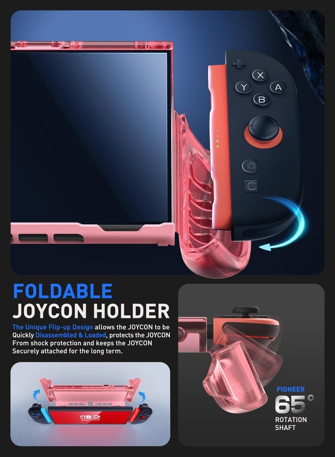Mumba Clear Case for Nintendo Switch 2 2025, Crystal Protective Clear Cover with Quick-Release Joy-Con Design and TPU Grip Compatible with New Nintendo Switch 2 7.9 Inch Console (Pink) - Image 3