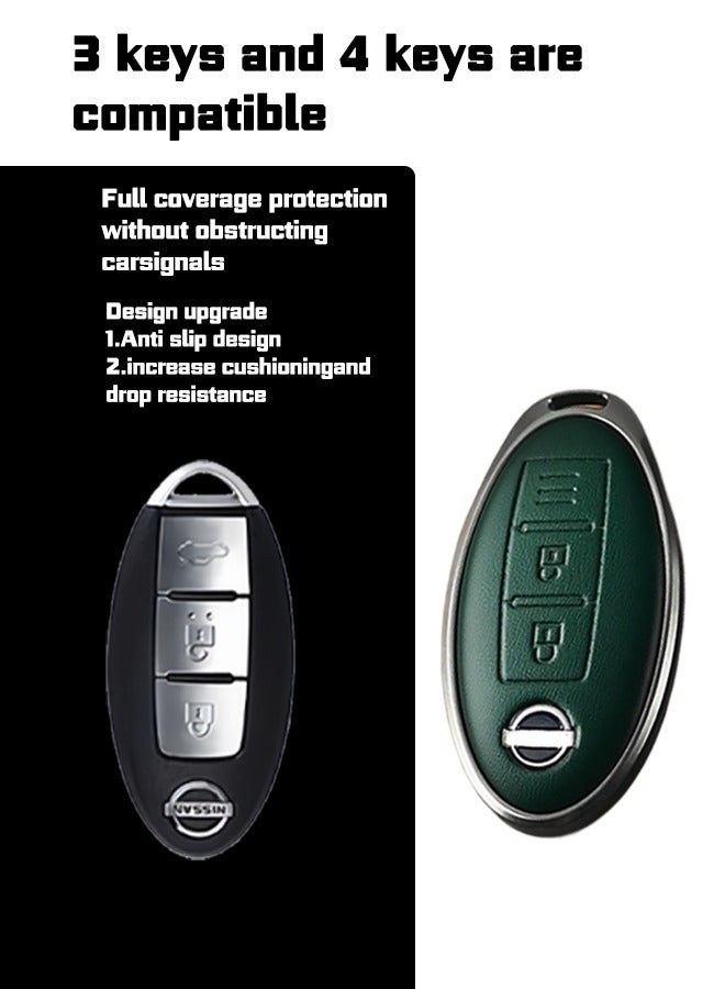 Generic Car key cover, suitable for Nissan car key cover, perfectly wrapped car keys, anti-fall, wear-resistant, high-end. Material: cowhide. goodcar  - Image 5