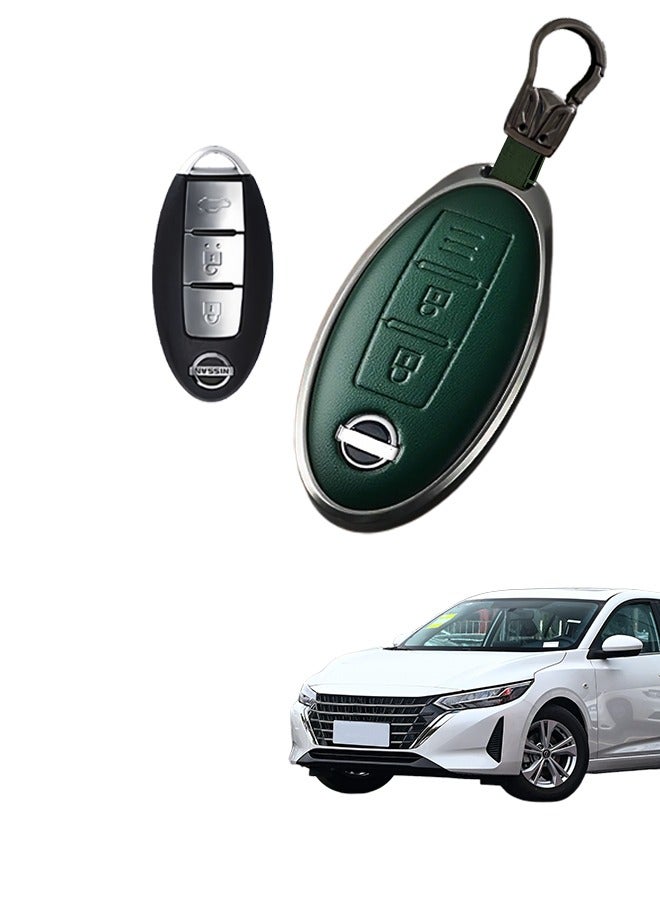Generic Car key cover, suitable for Nissan car key cover, perfectly wrapped car keys, anti-fall, wear-resistant, high-end. Material: cowhide. goodcar  - Image 1