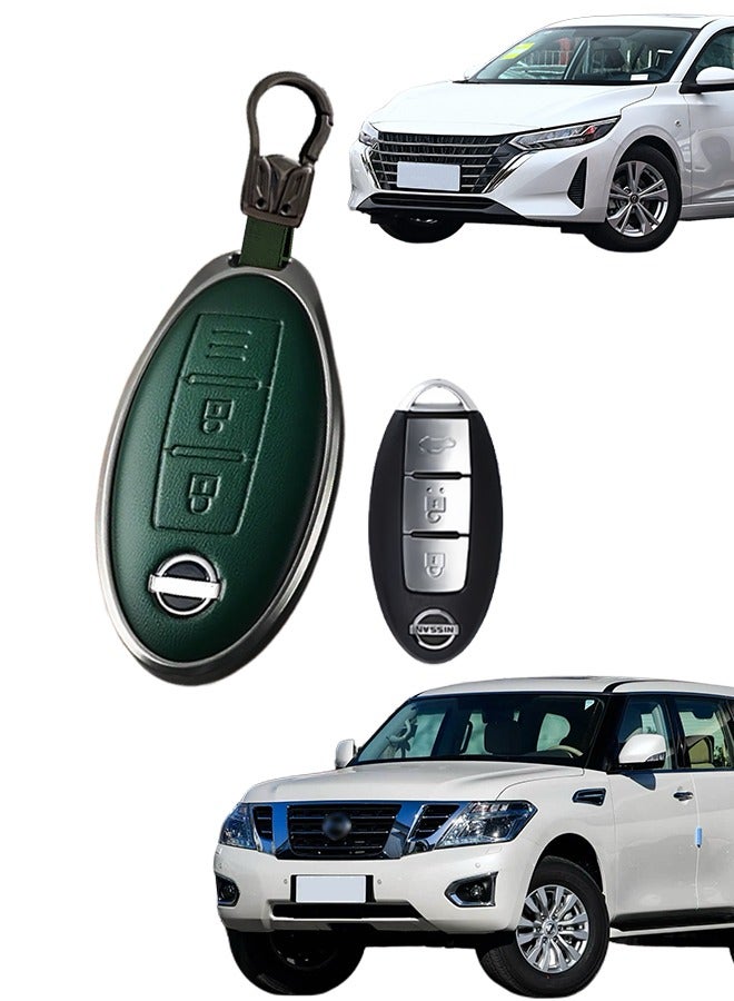 Generic Car key cover, suitable for Nissan car key cover, perfectly wrapped car keys, anti-fall, wear-resistant, high-end. Material: cowhide. goodcar  - Image 1