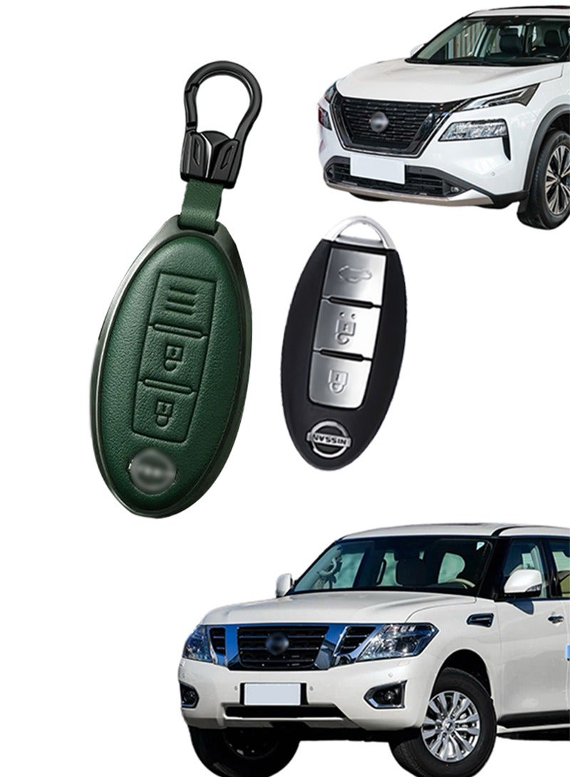 Car key cover, suitable for Nissan car key cover, perfectly wrapped car keys, anti-fall, wear-resistant, high-end. Material: cowhide. goodcar - Image 1