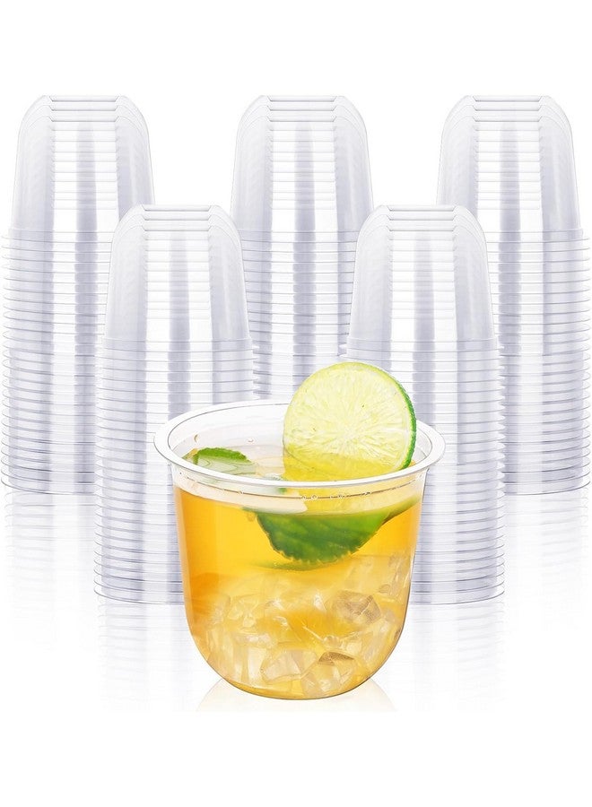 KesaPlan 100 Pcs Disposable Stemless Glasses 12oz Crystal Plastic Wine Glasses Clear Classic Cup for Meeting Weddings Birthdays Cocktail Christmas Party Supplies - Image 1