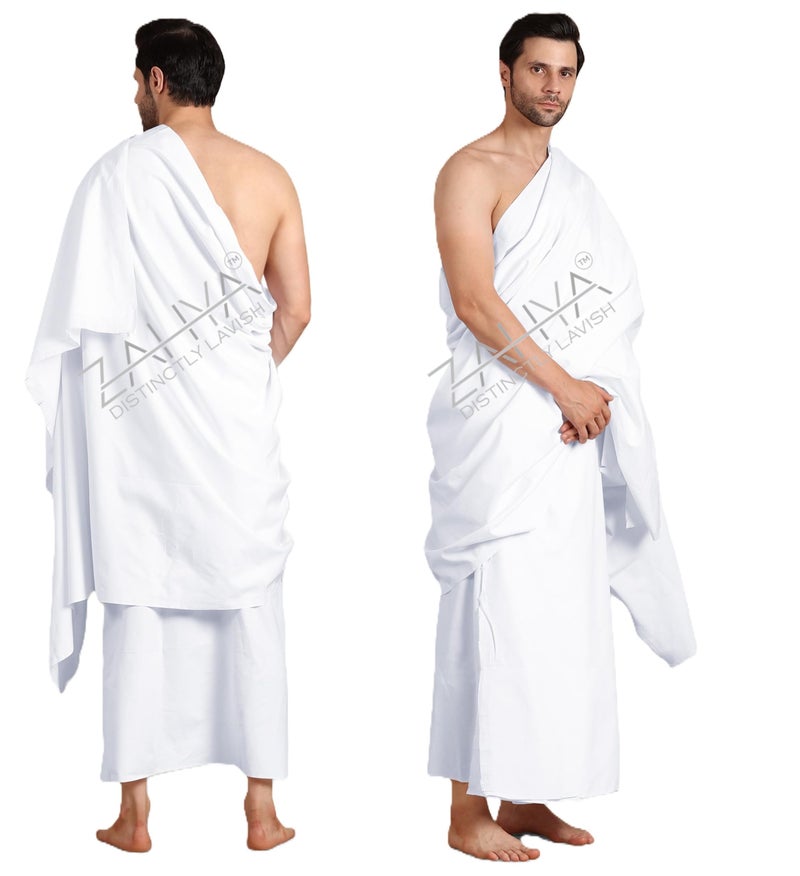 ZAHYA Plain Weave Ihram for Men – Premium 100% Cotton, Densely Woven, Opaque, Quick Dry – Hajj & Umrah - Image 1