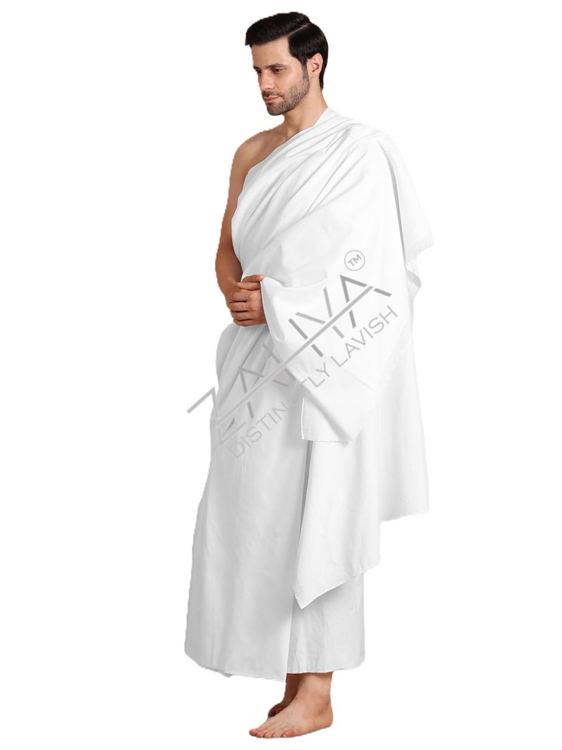 ZAHYA Plain Weave Ihram for Men – Premium 100% Cotton, Densely Woven, Opaque, Quick Dry – Hajj & Umrah - Image 2
