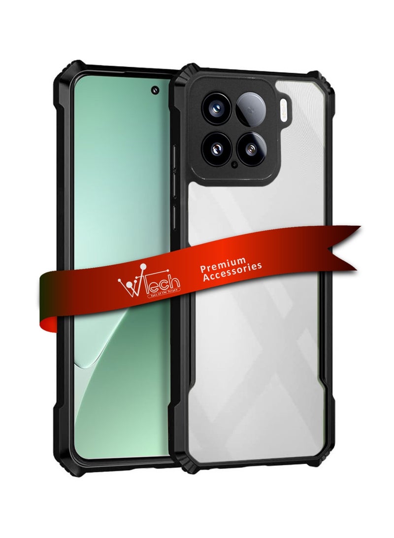 Wtech Xiaomi 15 5G 2024 Hybrid TPU Silicone With Raised Armour Bumpers Slim Case Cover - Black - Image 1