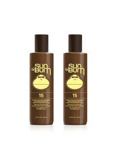 Sun Bum Spf 15 Browning Lotion Vegan And Reef Friendly (Octinoxate & Oxybenzone Free) Broad Spectrum Moisturizing Uvauvb Sunscreen Tanning Lotion With Vitamin E 8.5 Oz 2 Pack  - Image 1