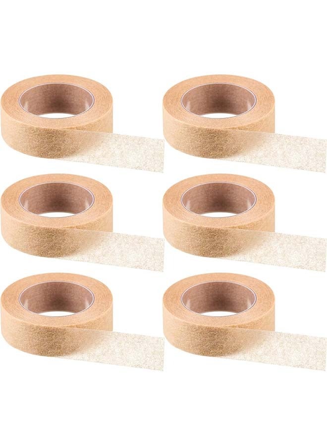 Generic 6 Rolls Flexible Skin Tape Breathable Nose Tape Self Adhesive Gauze Tape for Wound Injuries Swelling Sports, 0.5 Inch x 10 Yards (Beige)  - Image 1