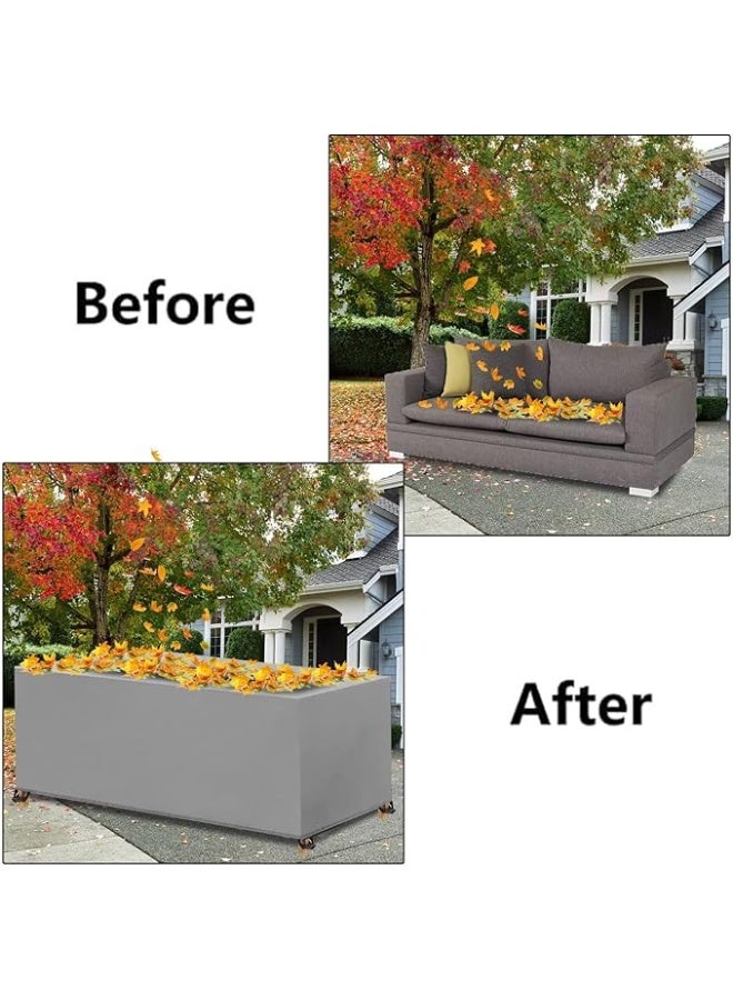 Cover for Garden Furniture 420D Oxford Protective Cover for Garden Furniture Seating Set Waterproof Windproof UV Resistant Outdoor Table and Chairs Rectangular 270 x 180 x 89 cm GREY - Image 3