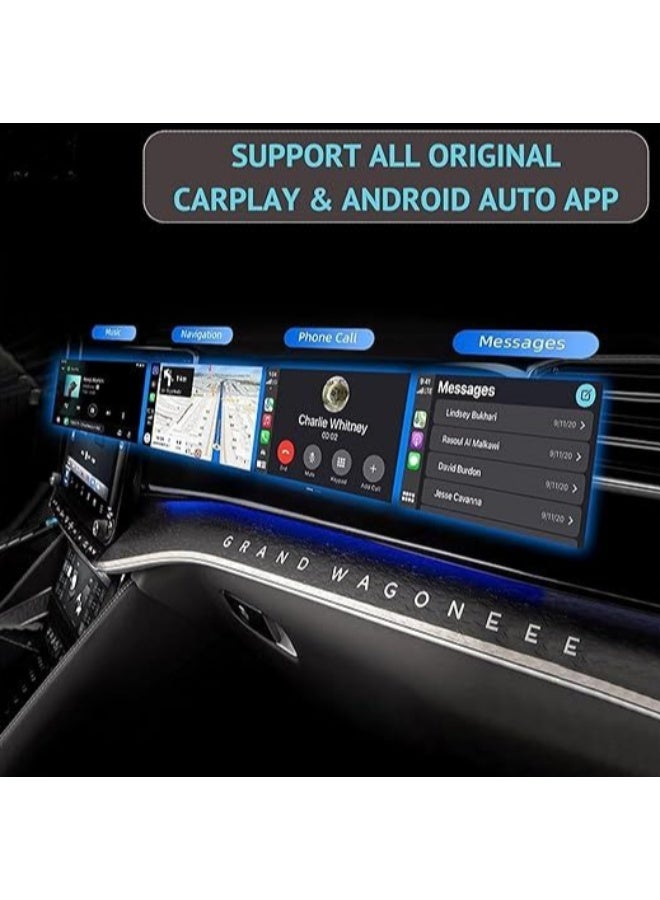 محول CarPlay لاسلكي لأجهزة iPhone – يحوّل CarPlay السلكي إلى لاسلكي، محول صغير وصّل وشغّل مع بلوتوث وواي فاي، يدعم التحديثات أونلاين لأجهزة iOS وAndroid - Image 2