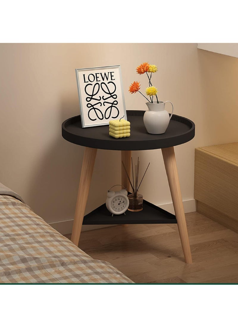 Rock Pow 15 Inch Double Layer Side Table Modern Minimalist End Table Home Decor Living Room Bedroom Bed Side Coffee Table  - Image 3